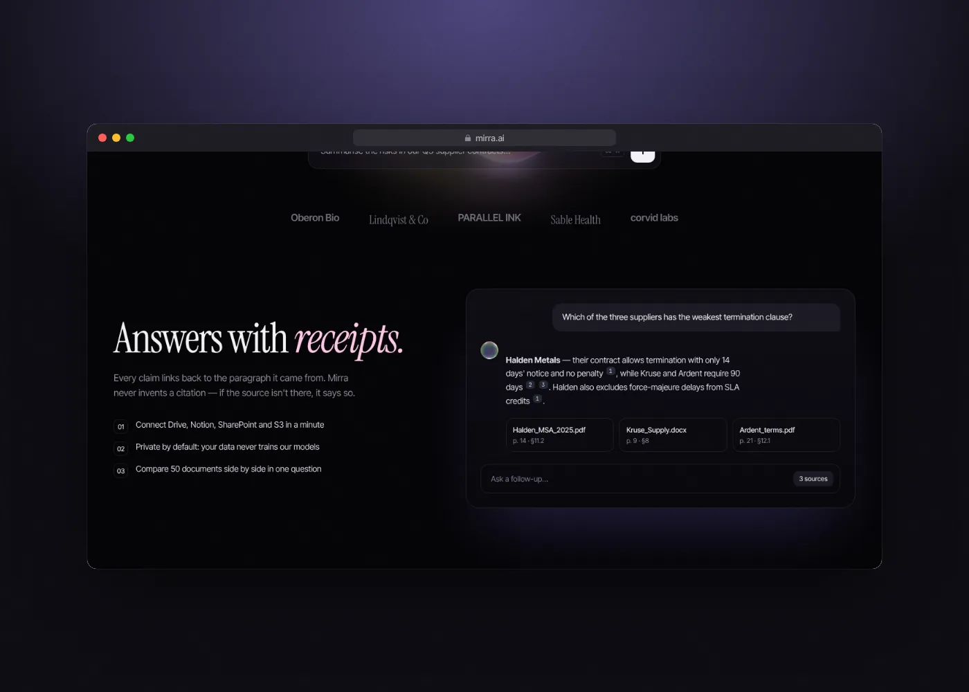 Mirra AI — экран 3